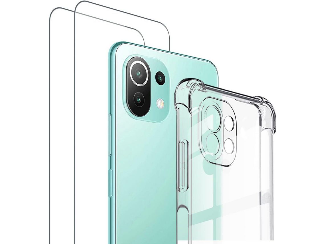 Kit Capa para Xiaomi Mi 11 Lite 4G/5G HONGWE Transparente