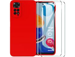 Kit Capa para Xiaomi Redmi Note 11 4G HONGWE Vermelho