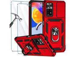 Kit Capa para Xiaomi Redmi Note 11 Pro 4G/5G HONGWE. Vermelho