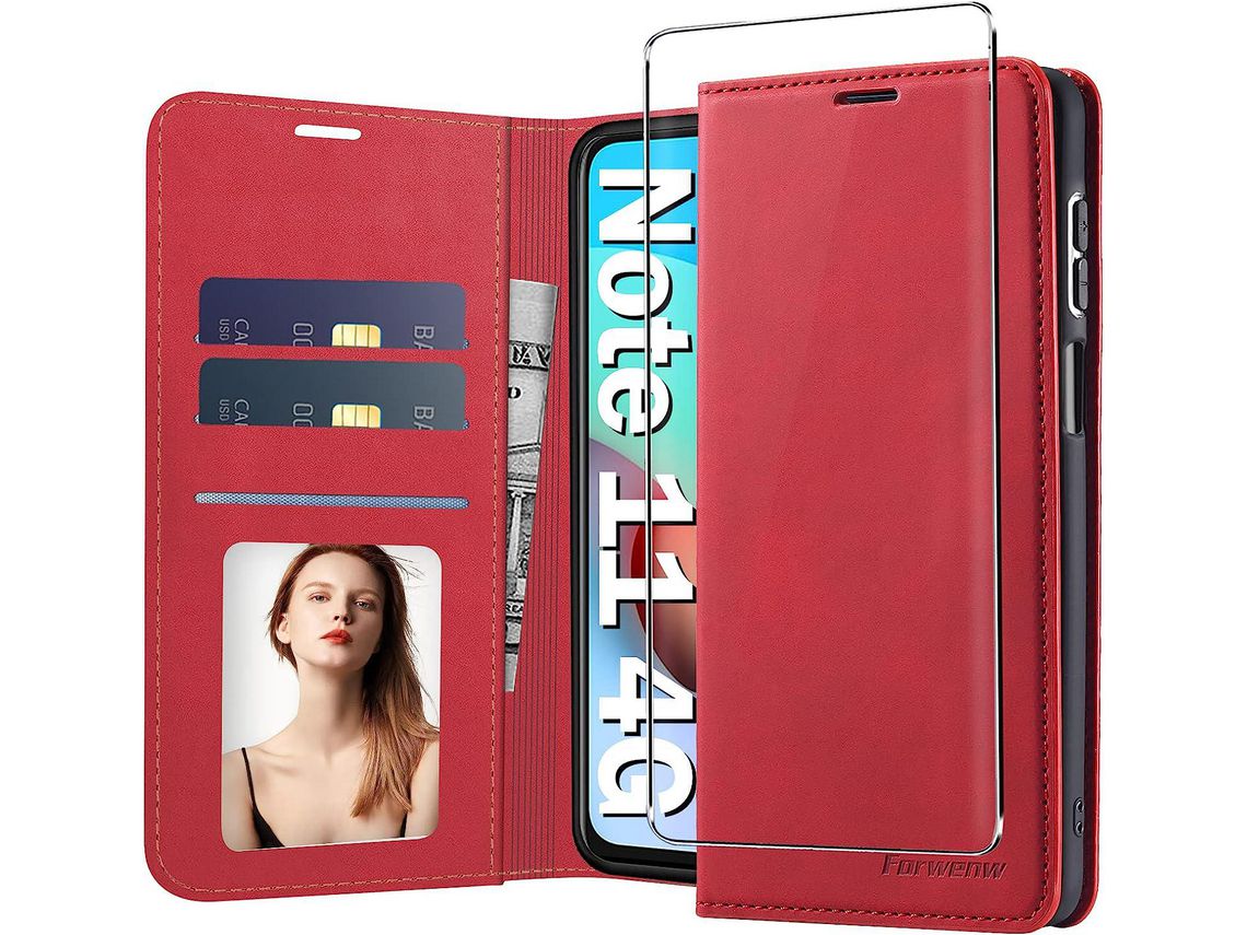 Kit Capa para Xiaomi Redmi Note 11 4G HONGWE. Vermelho