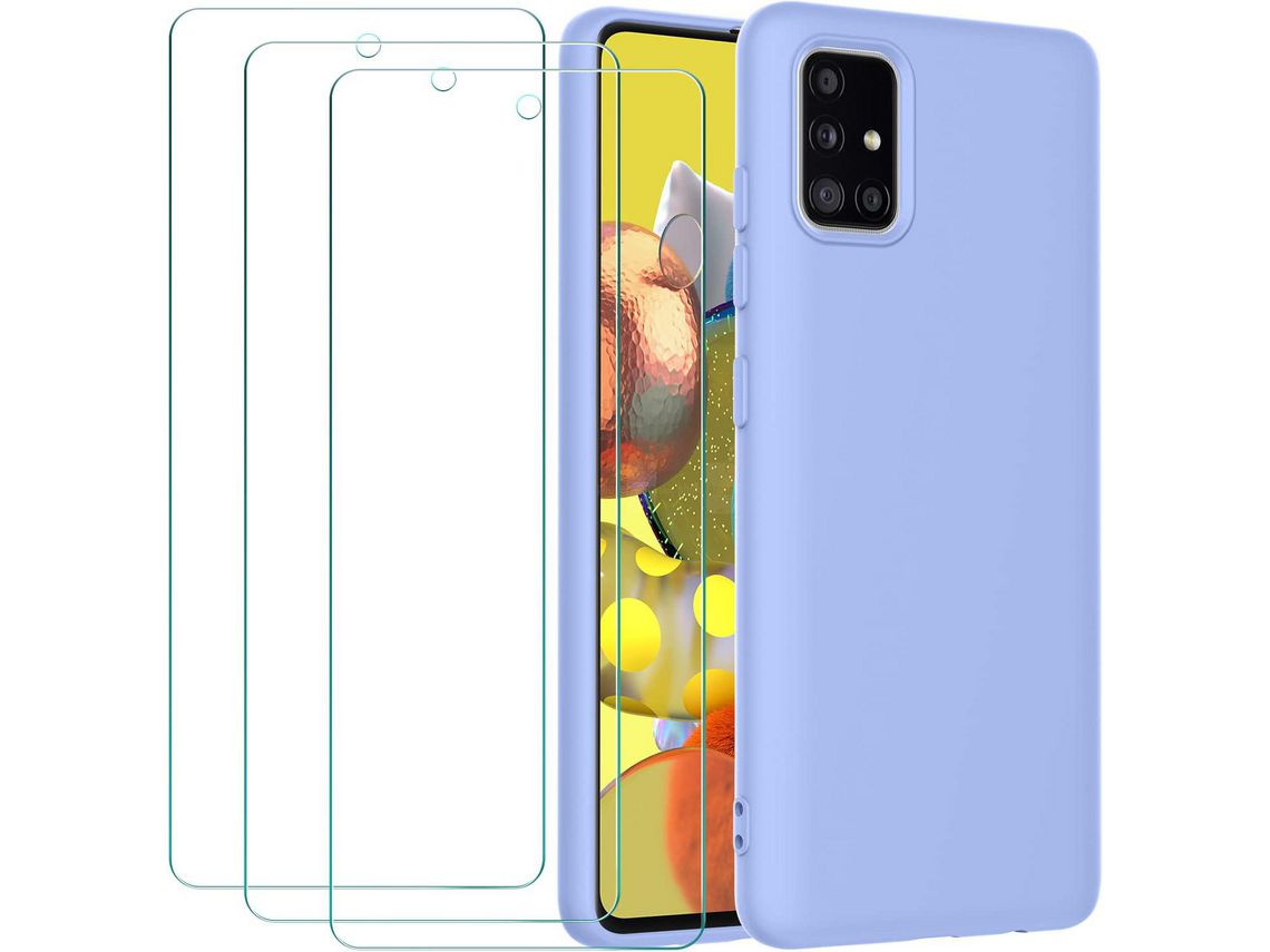 Kit Capa para Samsung Galaxy A51 4G HONGWE. Roxo