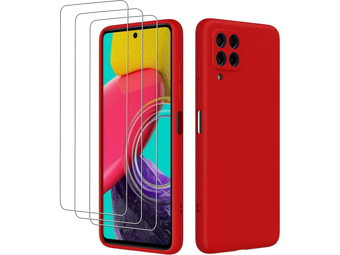 Kit Capa para Samsung Galaxy M53 5G HONGWE. Vermelho