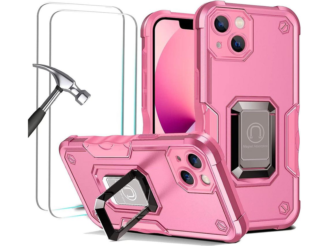 Kit Capa para iPhone 14 Mini HONGWE. Rosa