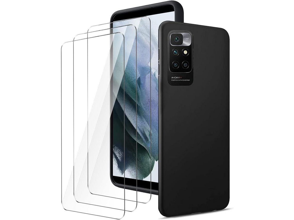 Kit Capa para Redmi 10 HONGWE Preto