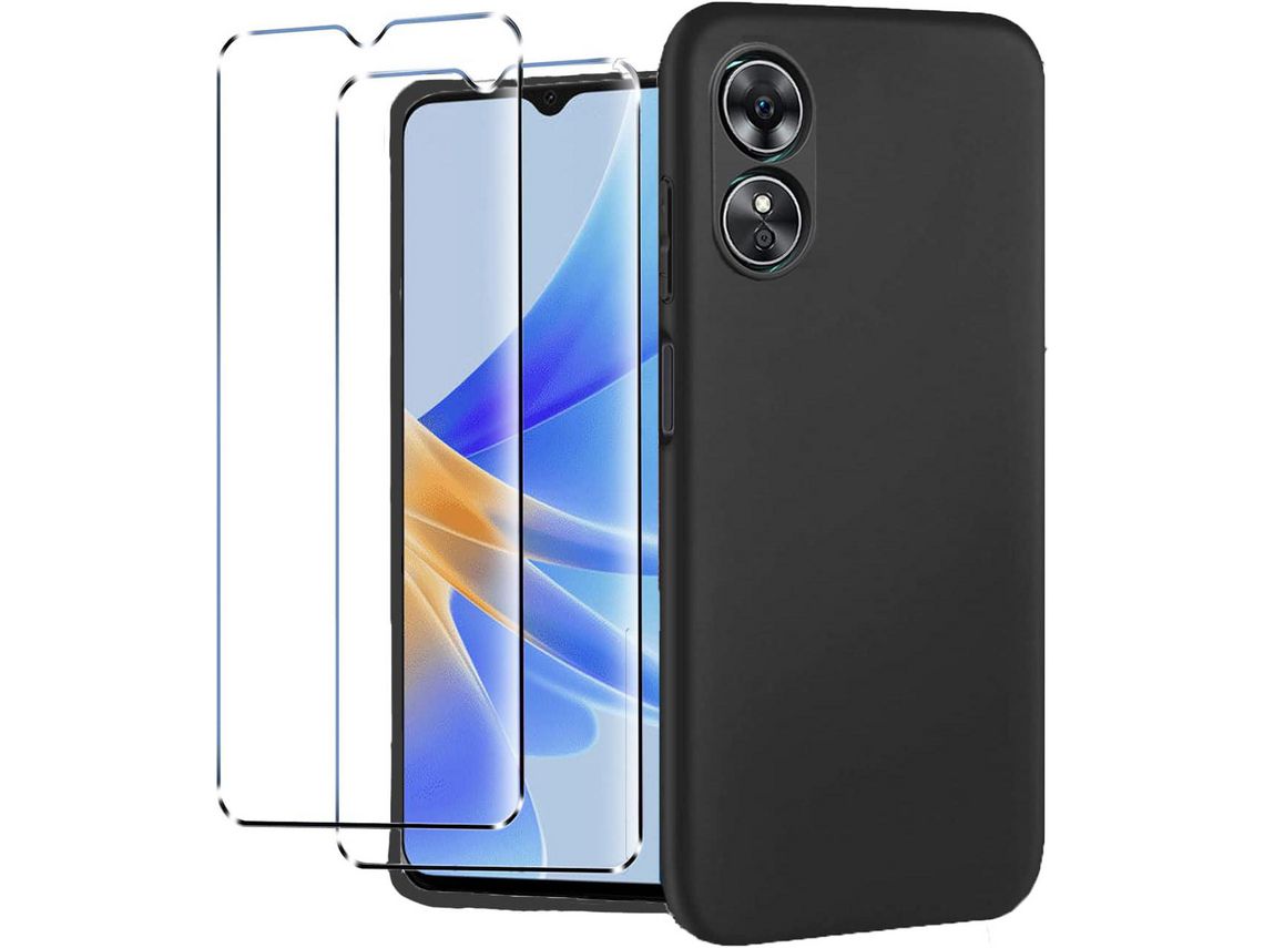 Kit Capa para Oppo A17 HONGWE. Preto