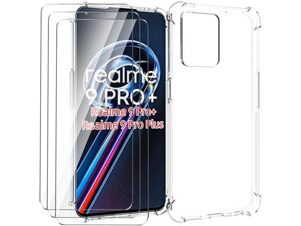 Kit Capa para Realme 9 Pro+ 5G 6.4 HONGWE Transparente