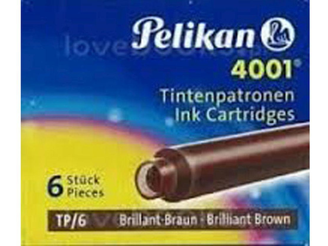 Cartucho Pelikan 4001 Tpara 6 Castanho Caixa 6 Unidades