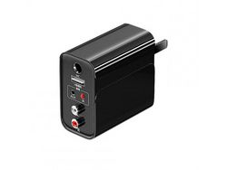 Receptor 2 em 1 Estéreo Compatível com Bluetooth Transmissor U Disk Player Rca/Aux Adaptador de Áudio Sem Fio T28 Preto