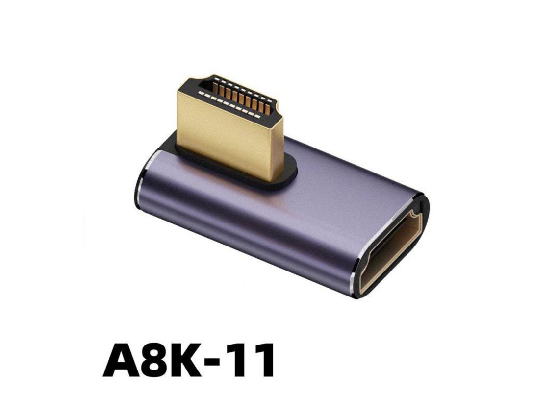Adaptador Hd Compatível com Hdmi 8K 60Hz / 4K 120Hz Conversor Extensor para Monitores Cotovelo Médio Frontal A8K-11