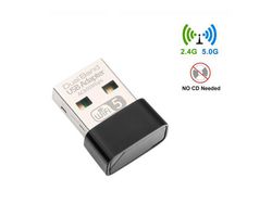 Mini Receptor Transmissor Dual-Band Ac600Mbps Placa de Rede Wireless 2.4G e 5.8G Receptor Wifi Wireless Transmissor Preto