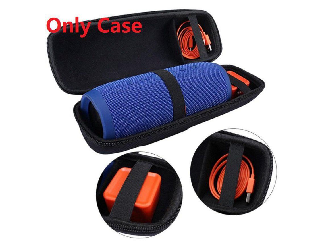Bolsa de Transporte Rígido Portátil Preto com Capa de Armazenamento para Alto-Falante Sem Fio Bluetooth Jbl Charge 3 Sem Alça de Ombro