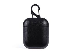 Bolsa Protetor de Fone de Ouvido Airpods de Couro Genuíno para Apple Airpod Preto
