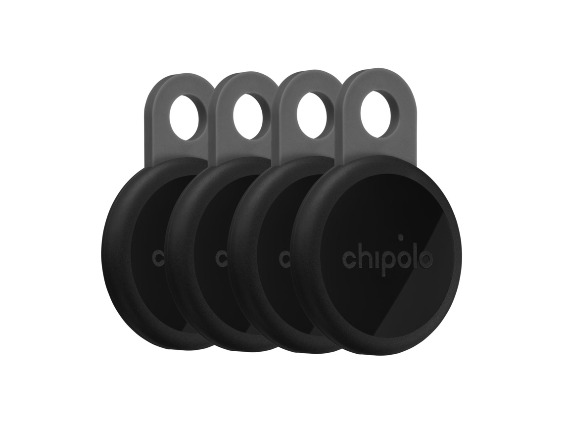 Kit 4 Localizadores CHIPOLO Loop com Sinal Sonoro (Compatível com Apple FindMy e Google Find My - Preto)