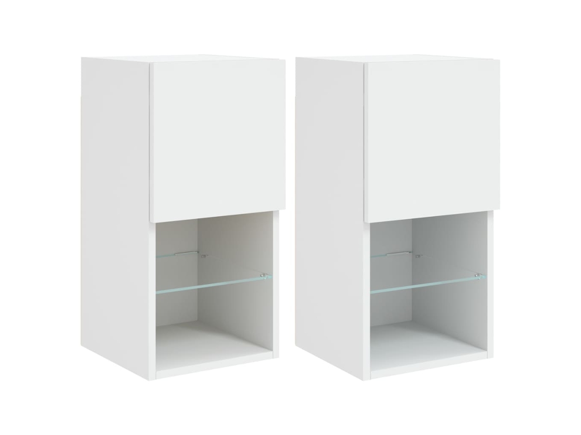 Móveis de Tv C/ Luzes Led 2 Pcs 30,5x30x60 Cm Branco MAISON EXCLUSIVE