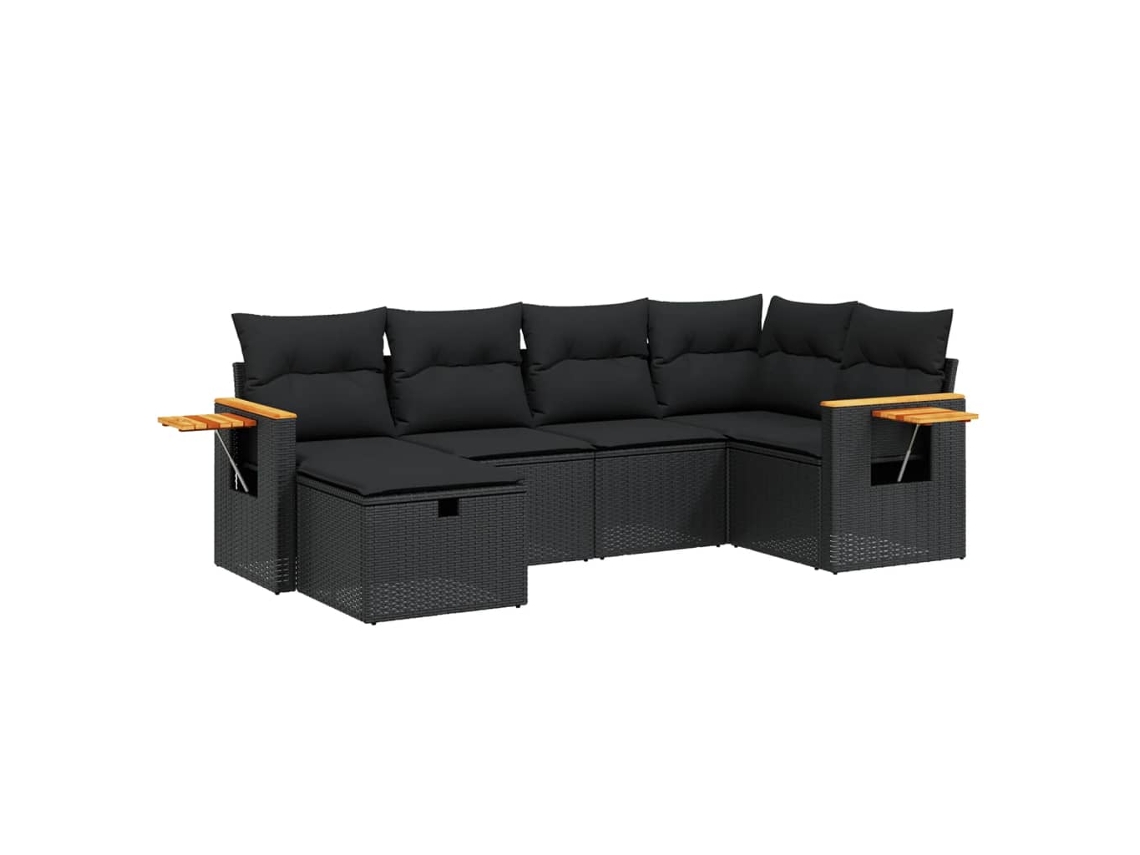 Garden Sofa Set, Garden Sofa Sets Vidaxl Preto Rattan / Vime (n/a)