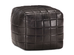 Vidaxl Pufe 40x40x40 Cm Couro De Cabra Genuíno Preto