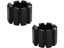 Conjunto de 2 Tornozeleiras com Peso, Pulseiras de Silicone Pretas Ajustáveis com Pesos Removíveis