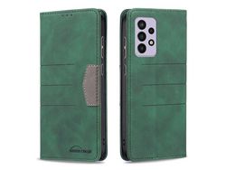 Binfen Color Bf10 For Samsung Galaxy A33 5G Bi-Color Stylish Anti-Scratch Cover Wallet Stand Auto-Absorbed Cover Tpu Leather Mobile Phone Casegreen