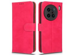 For Vivo X90 Pro 5G Cell Phone Cover Skin-Touch Feeling Wallet Stand Flip Anti-Scratch Pu Leathertpu Phone Caserose