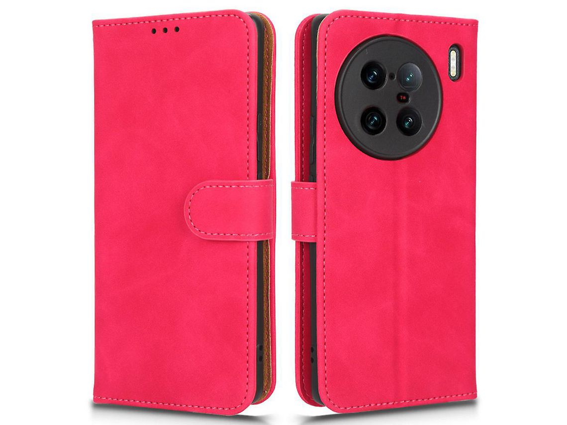 For Vivo X90 Pro 5G Cell Phone Cover Skin-Touch Feeling Wallet Stand Flip Anti-Scratch Pu Leathertpu Phone Caserose