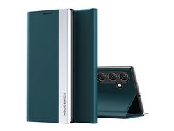 For Samsung Galaxy A54 5G Electroplating Pu Leather Phone Cover Stand Magnetic Closure Anti-Scratch Smartphone Casegreen