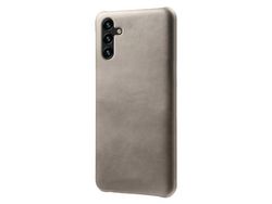 For Samsung Galaxy A14 5G Cell Phone Cover Scratch-Resistant Calf Texture Pu Leather Coated Pc Phone Casegrey