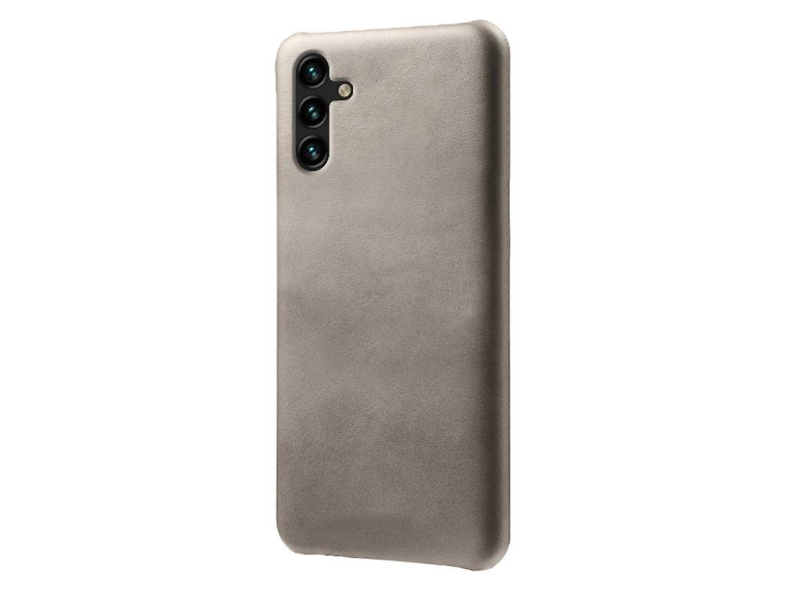 For Samsung Galaxy A14 5G Cell Phone Cover Scratch-Resistant Calf Texture Pu Leather Coated Pc Phone Casegrey
