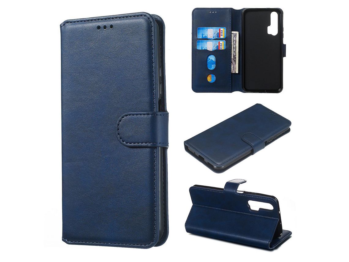 Classic Wallet Leather Stand Phone Protective Cover For Huawei Honor 20 Pro / Honor 20 / Nova 5Tblue