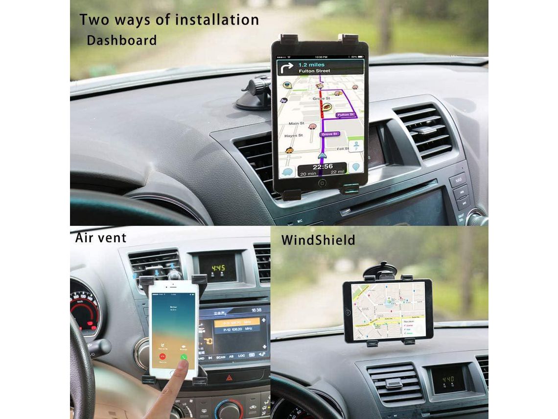 Randconcept 3Em1 Tablet Holder Car Air Vent Mount [Versão de Ventosa