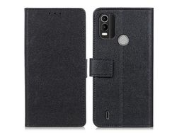 For Nokia C21 Plus Anti-Fall Full Coverage Phone Cover Magnetic Closing Pu Leather Stand Shockproof Soft Shell With Card Slots Mobile Phone Caseblack