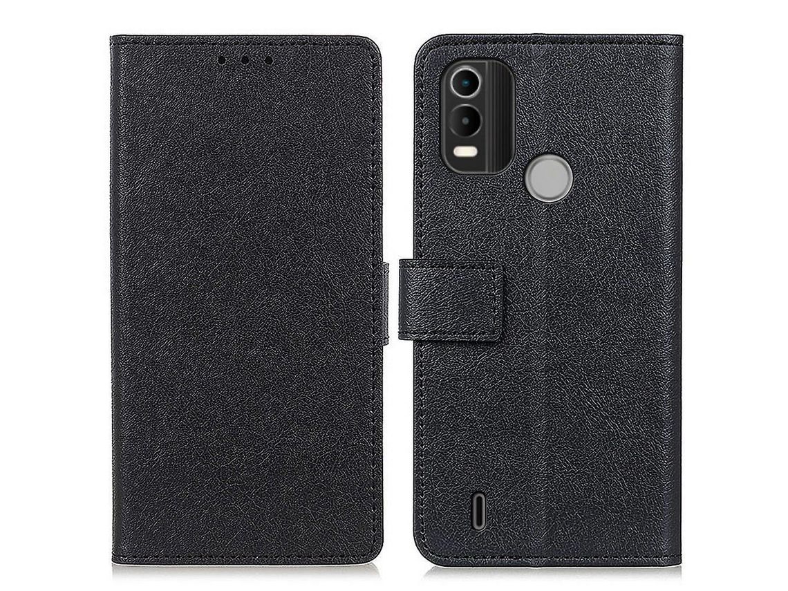 For Nokia C21 Plus Anti-Fall Full Coverage Phone Cover Magnetic Closing Pu Leather Stand Shockproof Soft Shell With Card Slots Mobile Phone Caseblack