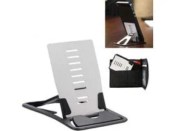 Foldable Phone Holder Adjustable Desktop Phone Holder Mobile Phone Stand Universal Pocket Cell Phone Holder Card Type Holder Small Aluminum-Black——Ve