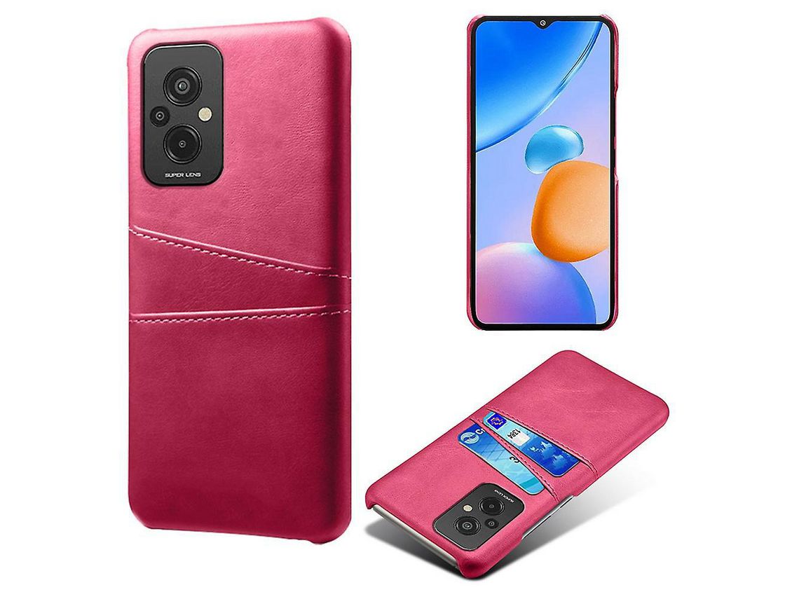 Drop-Proof Cell Phone Cover For Xiaomi Redmi 11 Prime 4G Dual Card Slots Pu Leather Coated Pc Phone Caserose