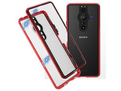 For Sony Xperia Pro-I Metal Frame Tempered Glass Pc Matte Hybrid Cover Drop-Proof Well-Protected Magnetic Closure Phone Casered