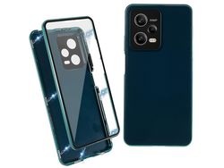 For Xiaomi Redmi Note 12 Pro 5G Tempered Glass Pu Leather Electroplating Phone Cover Magnetic Absorption Lock Full Coverage Casecyan