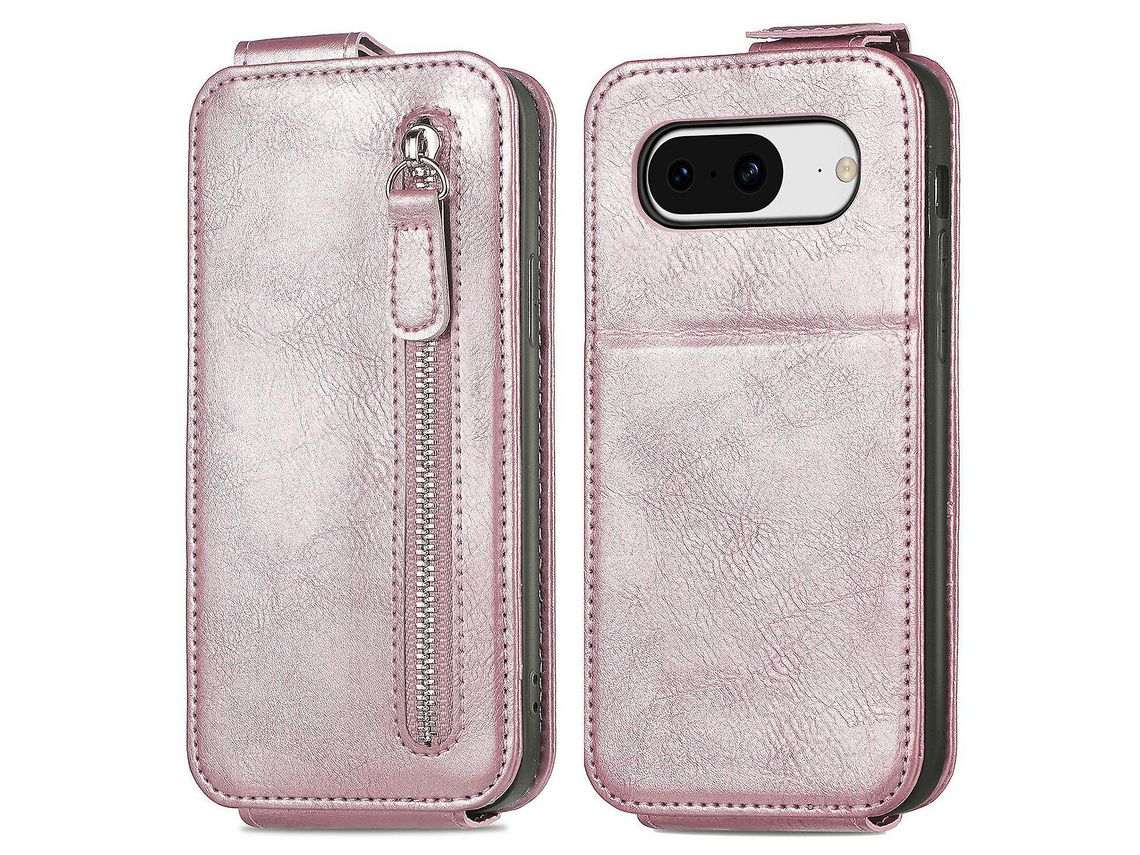 Vertical Flip Phone Cover For Google Pixel 8 Pu Leather Stand Wallet Protective Phone Caserose Gold