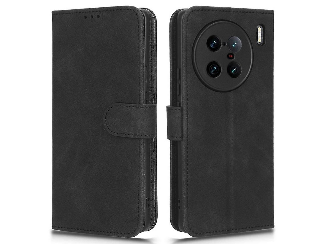 For Vivo X90 Pro 5G Cell Phone Cover Skin-Touch Feeling Wallet Stand Flip Anti-Scratch Pu Leathertpu Phone Caseblack
