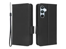 For Samsung Galaxy A54 5G Mobile Phone Cover Wallet Stand Litchi Texture Pu Leather Dual Magnetic Clasp Phone Caseblack