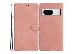 For Google Pixel 8 Solid Color Skin-Touch Stand Leather Wallet Cover Cell Phone Caserose Gold