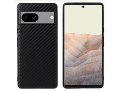 For Google Pixel 7A Pu Leather Coated Pctpu Shockproof Cover Precise Cutouts Camera Protection Phone Casecarbon Fiber Texture