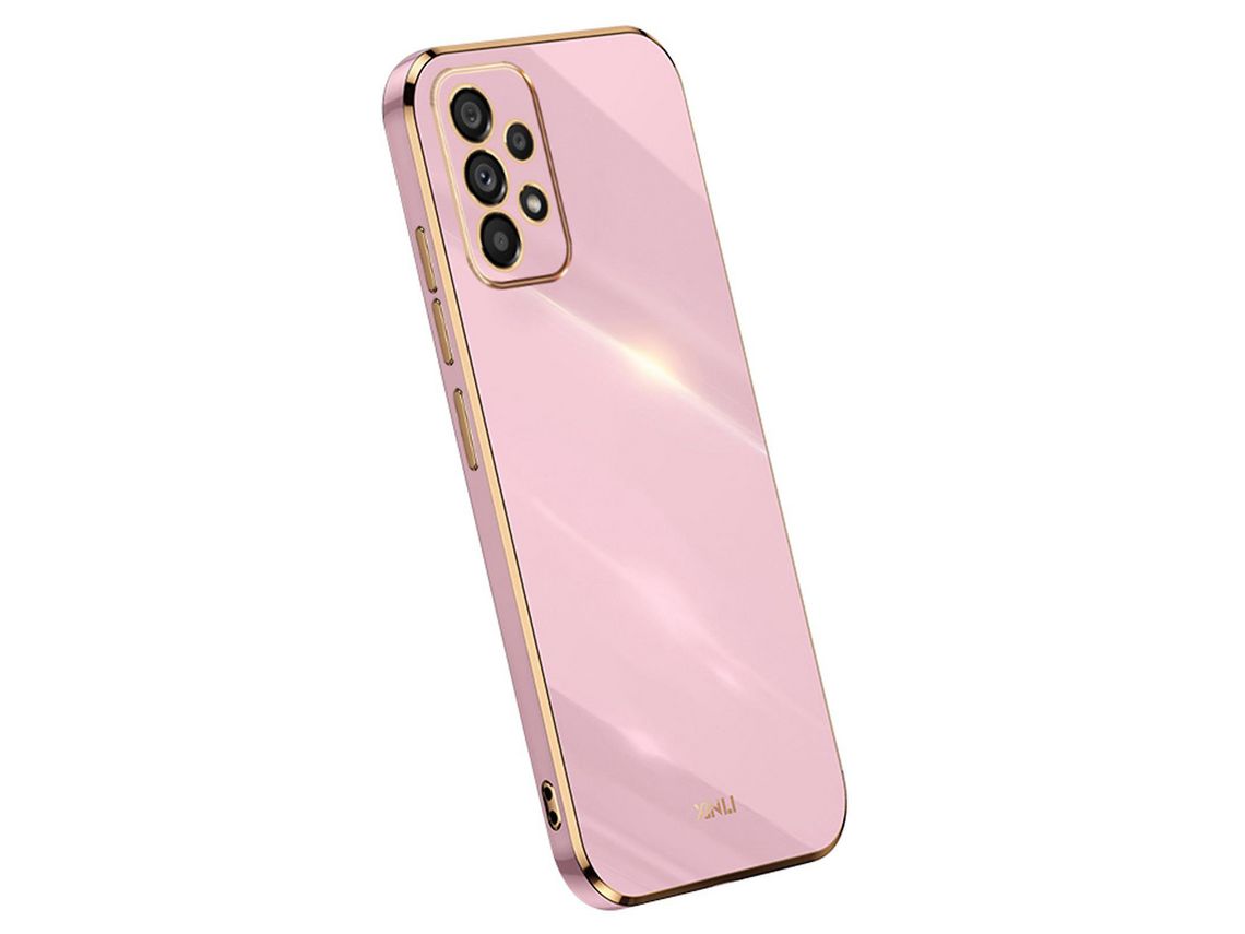 Xinli Cell Phone Cover For Samsung Galaxy A53 5G Electroplating Golden Edge Scratch-Resistant Anti-Drop Tpu Phone Casepurple