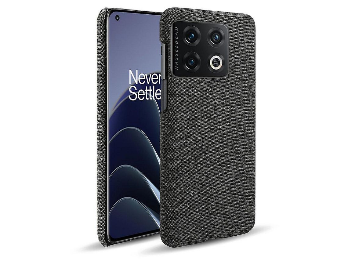 For Oneplus 10 Pro 5G Hard Pc Cloth Back Dual Protection Cover Cushion Anti-Scratch Shockproof Phone Caseblack