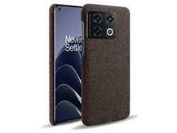 For Oneplus 10 Pro 5G Hard Pc Cloth Back Dual Protection Cover Cushion Anti-Scratch Shockproof Phone Casebrown