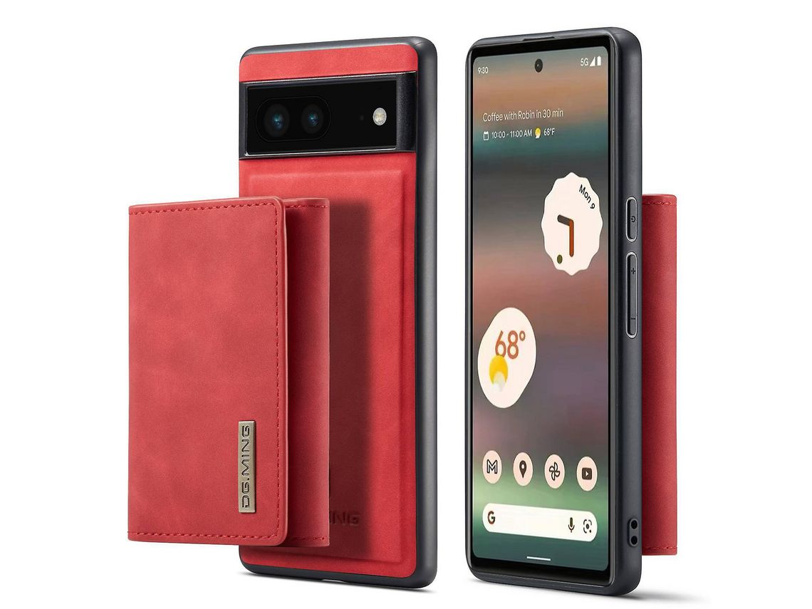 Dg.Ming For Google Pixel 6A 5G Detachable Magnetic 2-In-1 Wallet Pctpupu Leather Drop-Proof Mobile Phone Casered