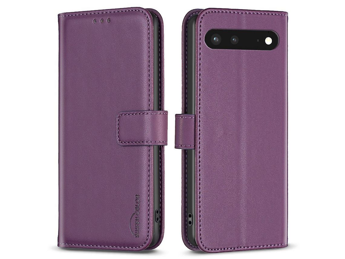 Binfen Color Bf17 For Google Pixel 7 5G Wallet Stand Phone Protector Anti-Dust Cover Pu Leather Phone Casedark Purple