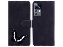 For Xiaomi 12T Pro 5G Stand Wallet Butterfly Pattern Printing Phone Cover Skin-Touch Pu Leather Folio Flip Case