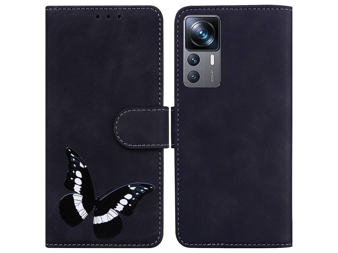 For Xiaomi 12T Pro 5G Stand Wallet Butterfly Pattern Printing Phone Cover Skin-Touch Pu Leather Folio Flip Case