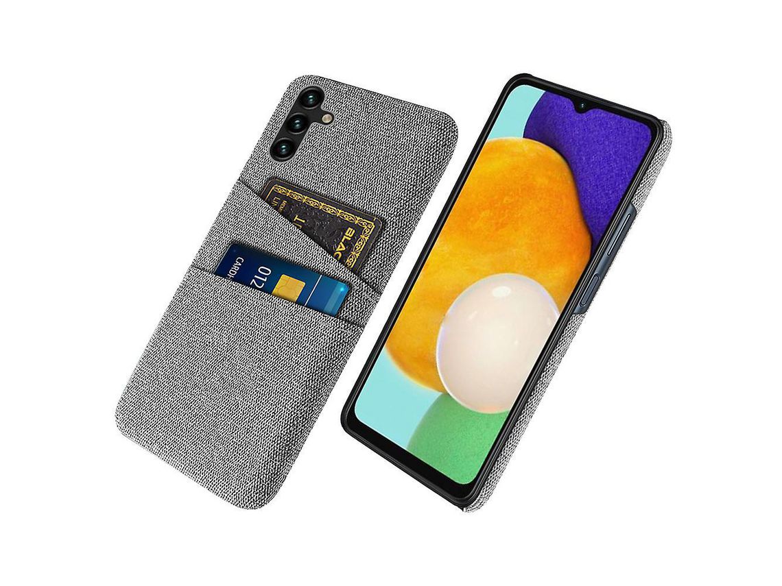 Hard Pc Phone Back Cover For Samsung Galaxy A54 5G Dual Card Slots Drop-Proof Cloth Texture Phone Caselight Grey
