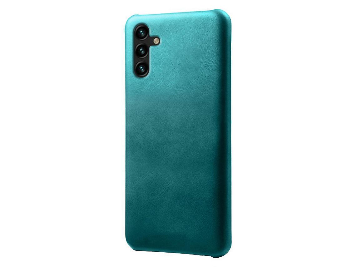 For Samsung Galaxy A14 5G Cell Phone Cover Scratch-Resistant Calf Texture Pu Leather Coated Pc Phone Casegreen