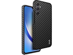 Imak Ruiyi Series For Samsung Galaxy A54 5G Carbon Fiber Texture Back Cover Pu Leather Coated Pc Phone Case